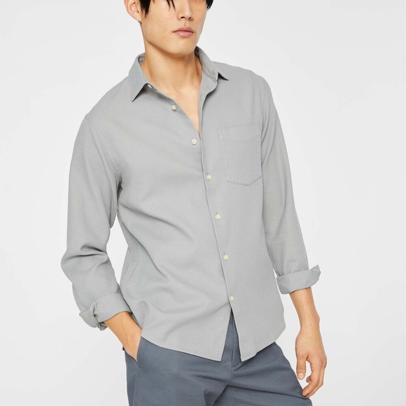 Long Sleeve Waffle Shirt - New With Tags - NEVER WORN - Grey